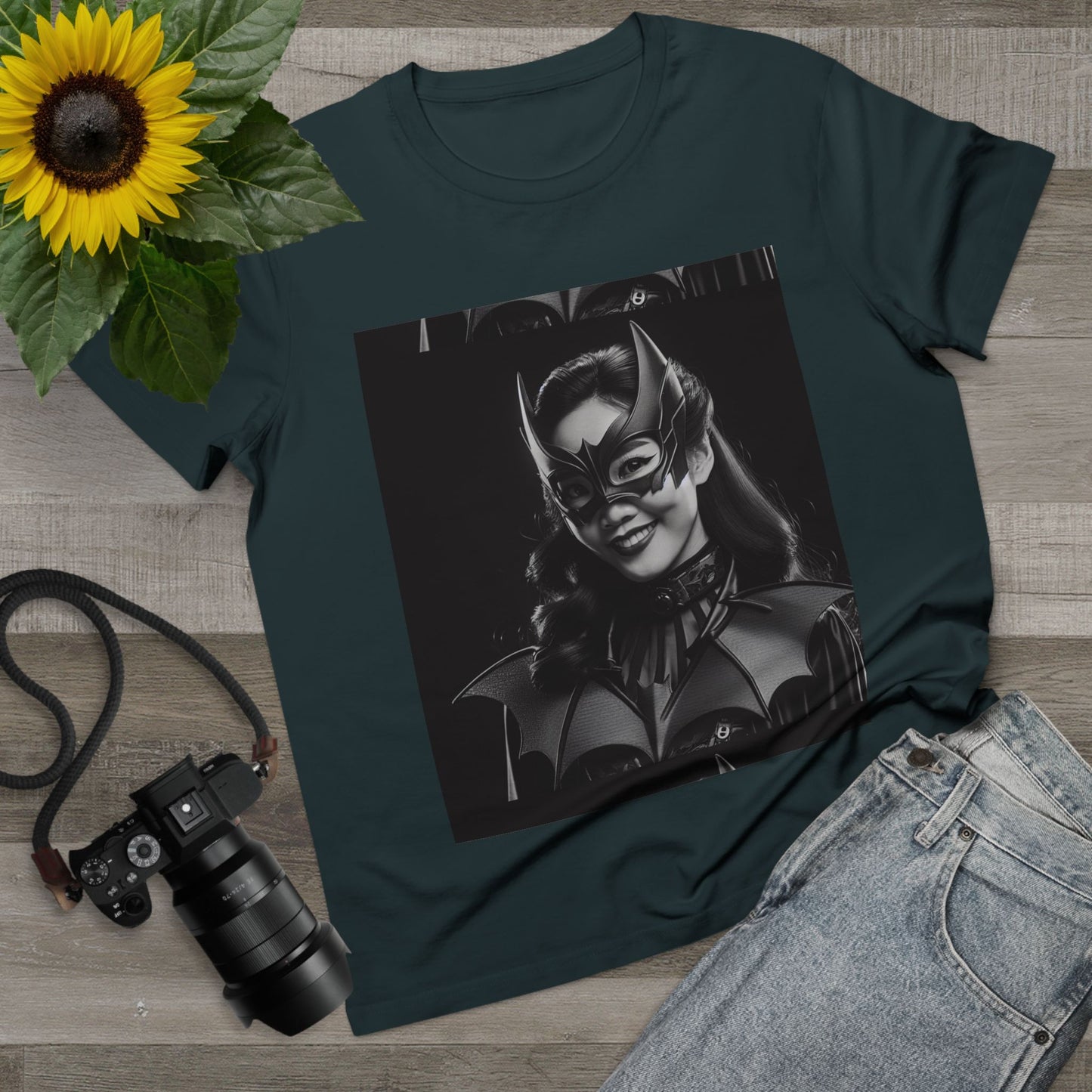 Women’s Black Batgirl Tee - Superhero Graphic T-Shirt for Fans