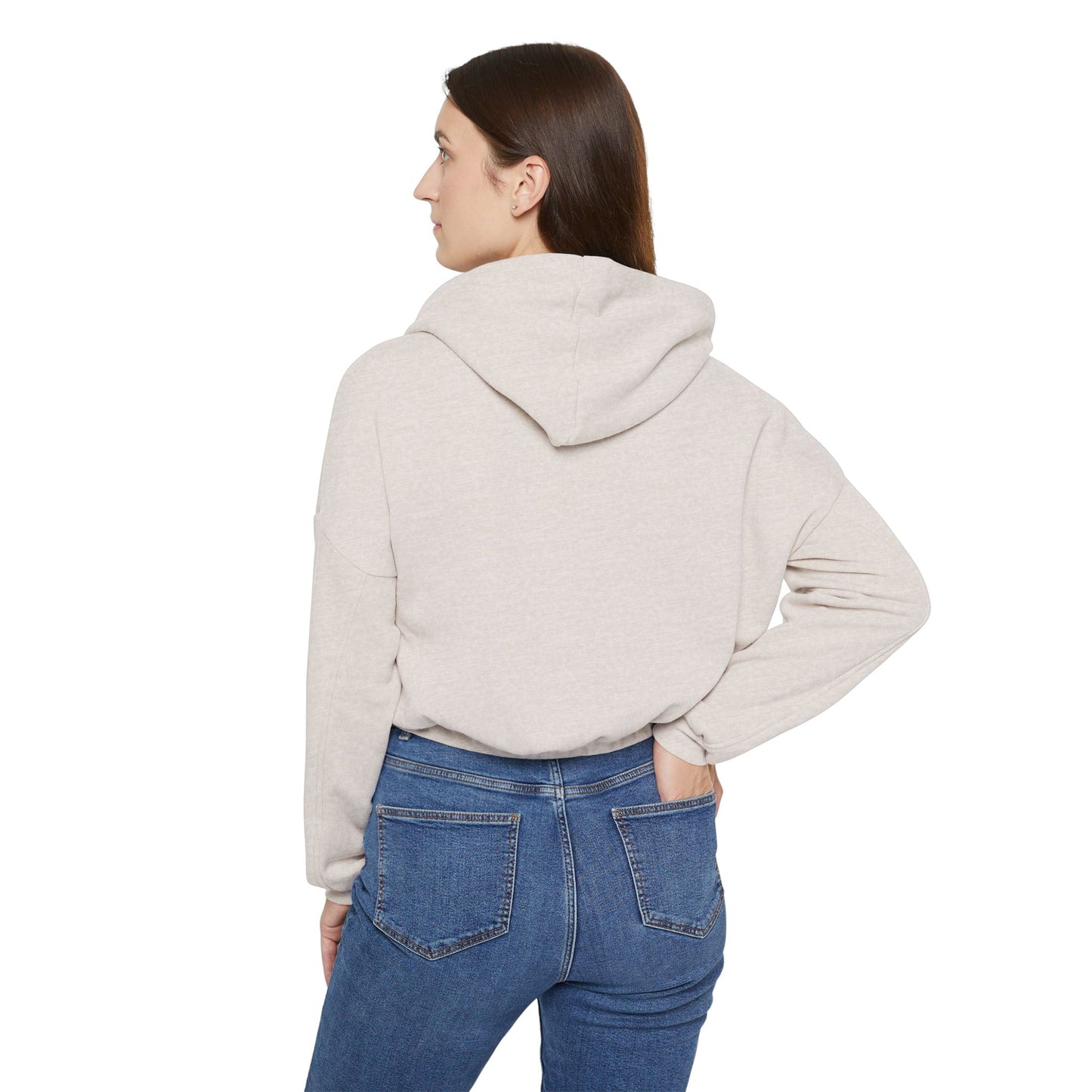 Women's Cinched Bottom Hoodie with Graphic Art - Stylish and Cozy