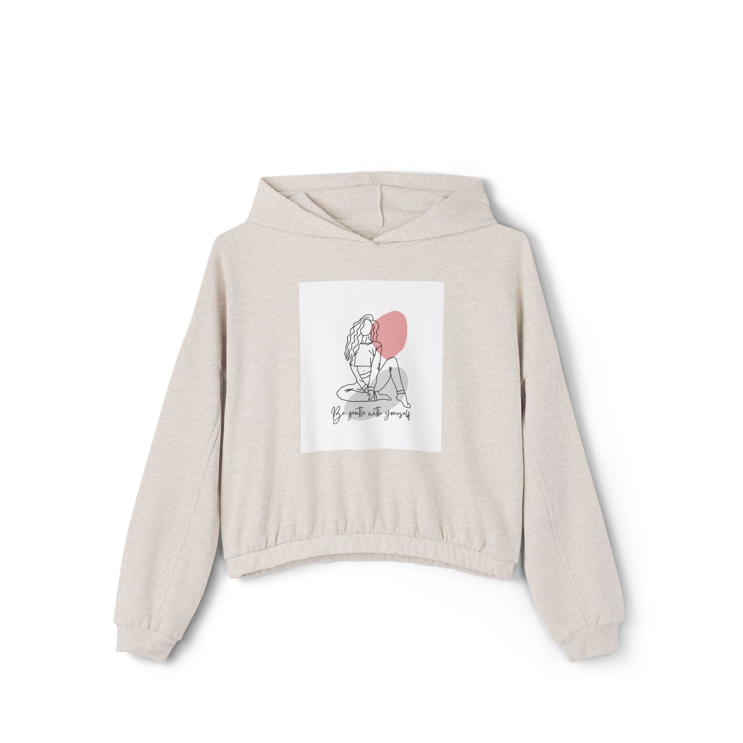 Women's Cinched Bottom Hoodie with Graphic Art - Stylish and Cozy
