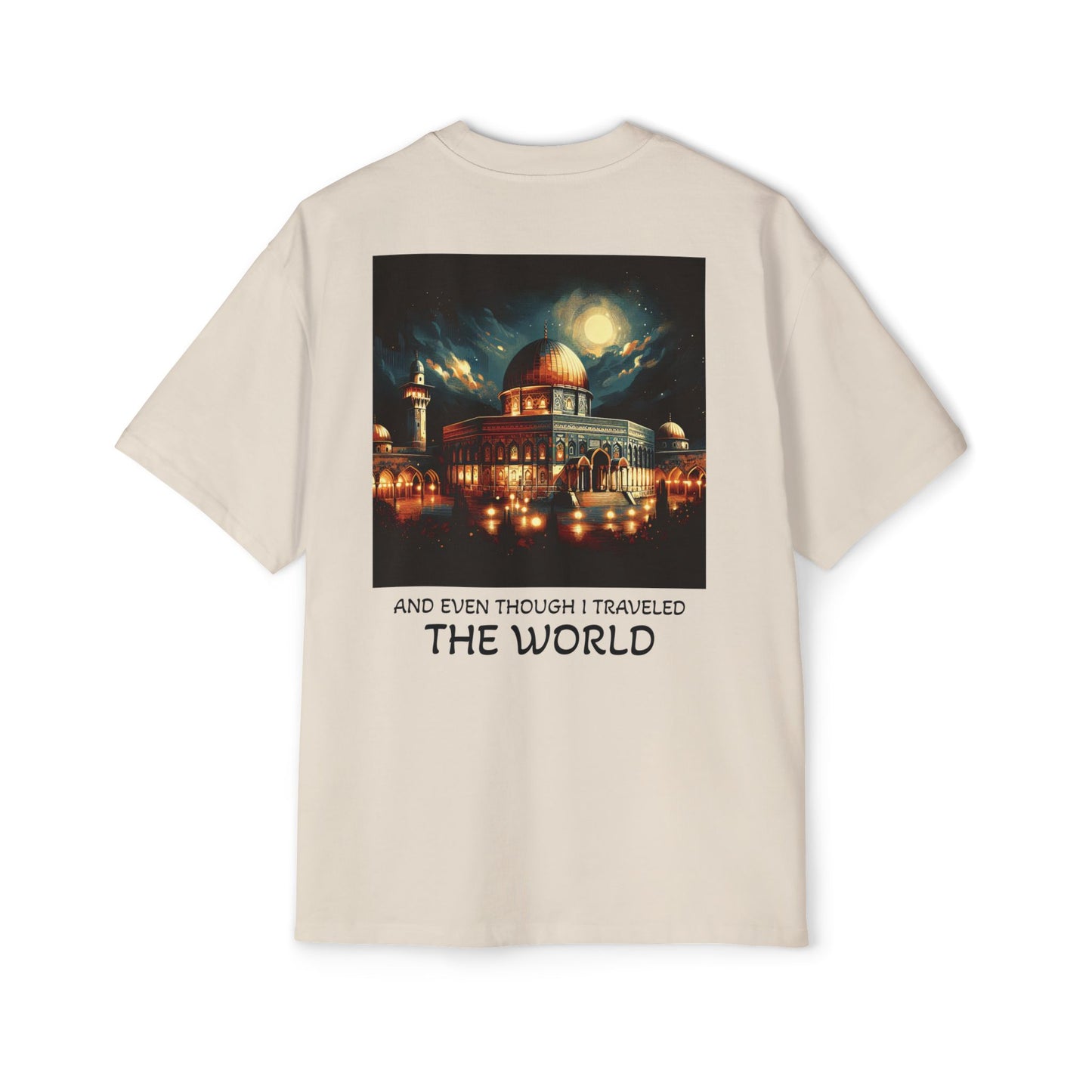 Men's Heavy Oversized Tee - Travel Inspired Graphic T-Shirt with Watan Design