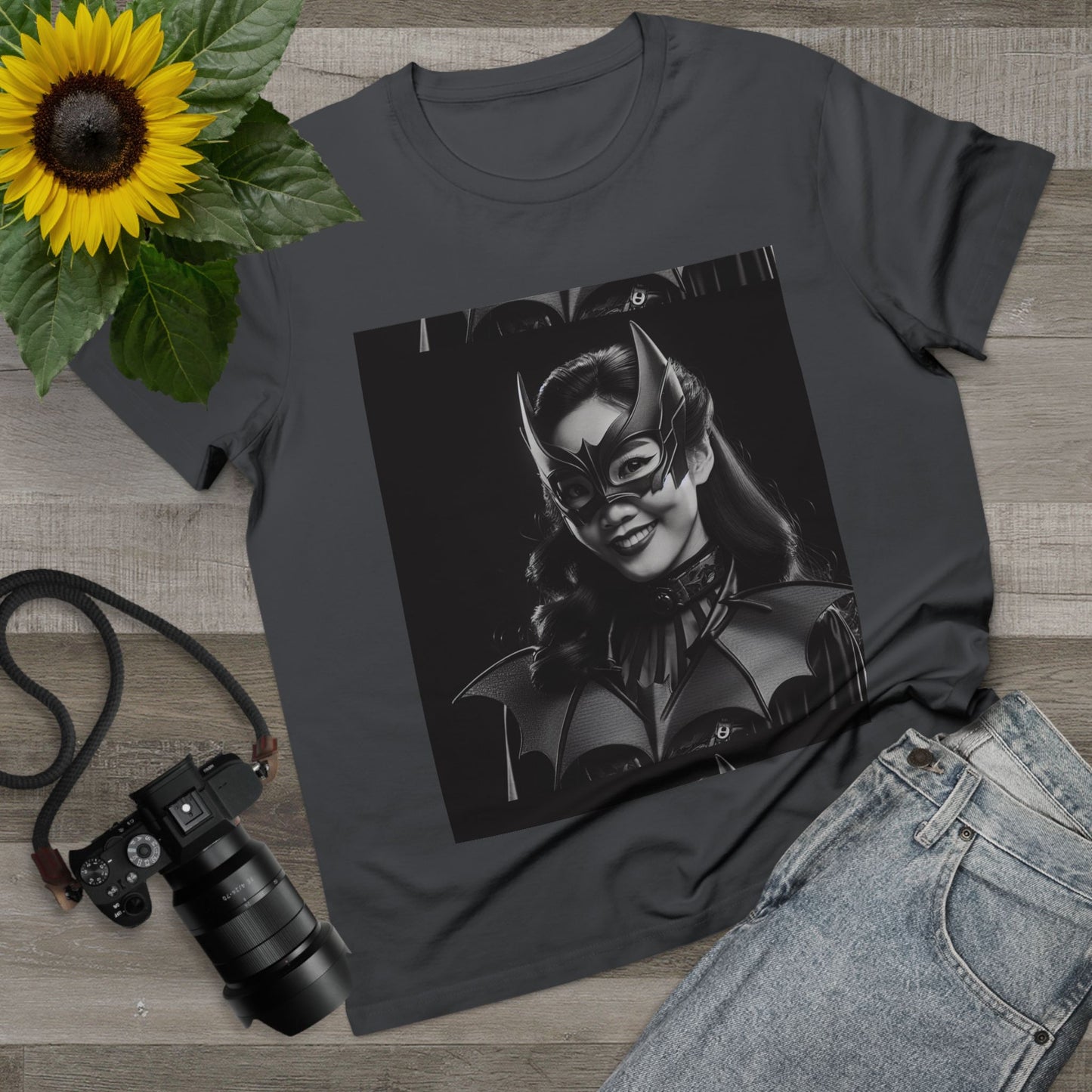 Women’s Black Batgirl Tee - Superhero Graphic T-Shirt for Fans