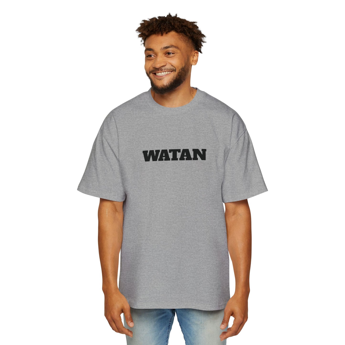 Men's Heavy Oversized Tee - Travel Inspired Graphic T-Shirt with Watan Design