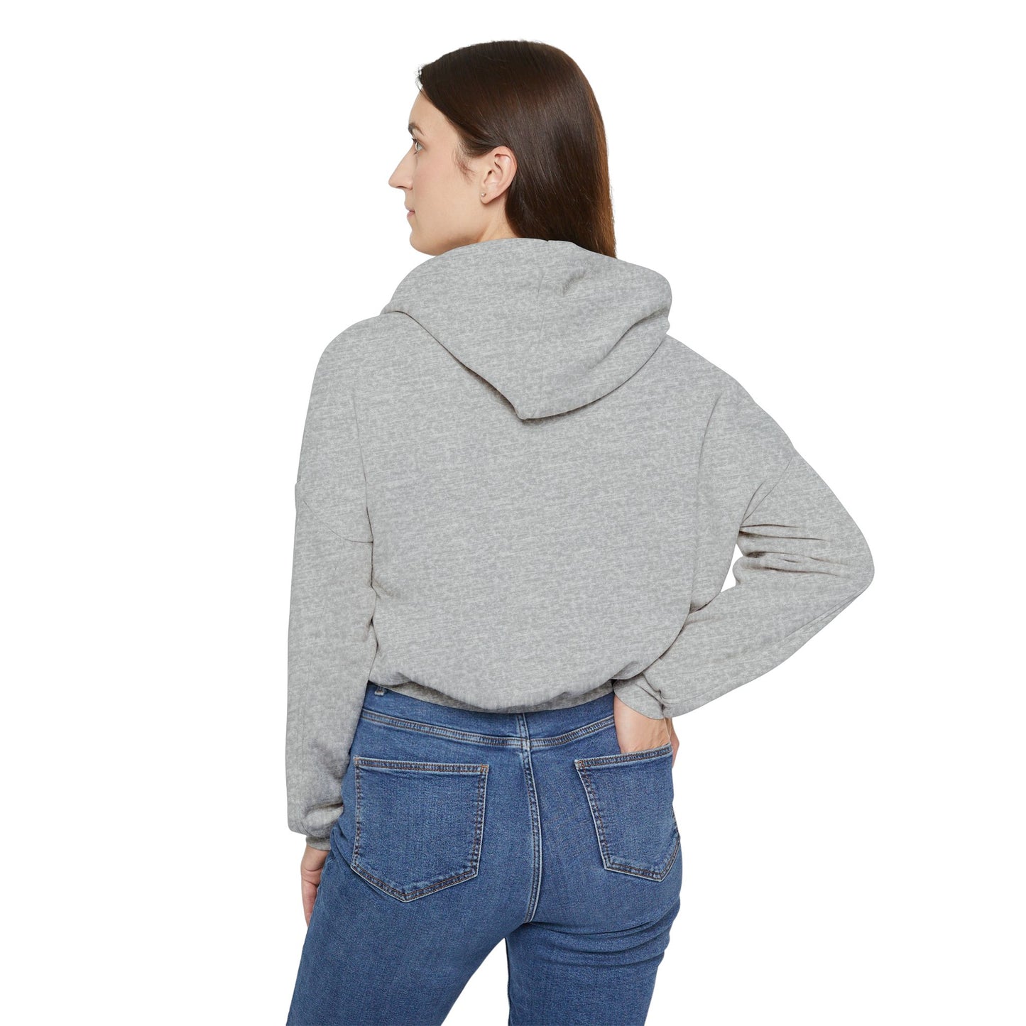Women's Cinched Bottom Hoodie with Graphic Art - Stylish and Cozy