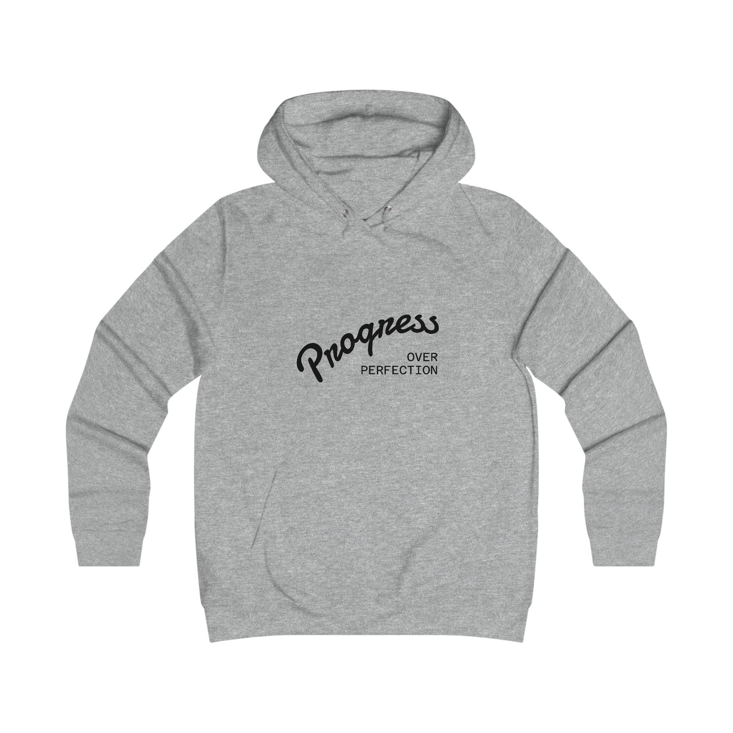 Trendy College Hoodie - "Progress Over Perfection" Graphic Sweatshirt