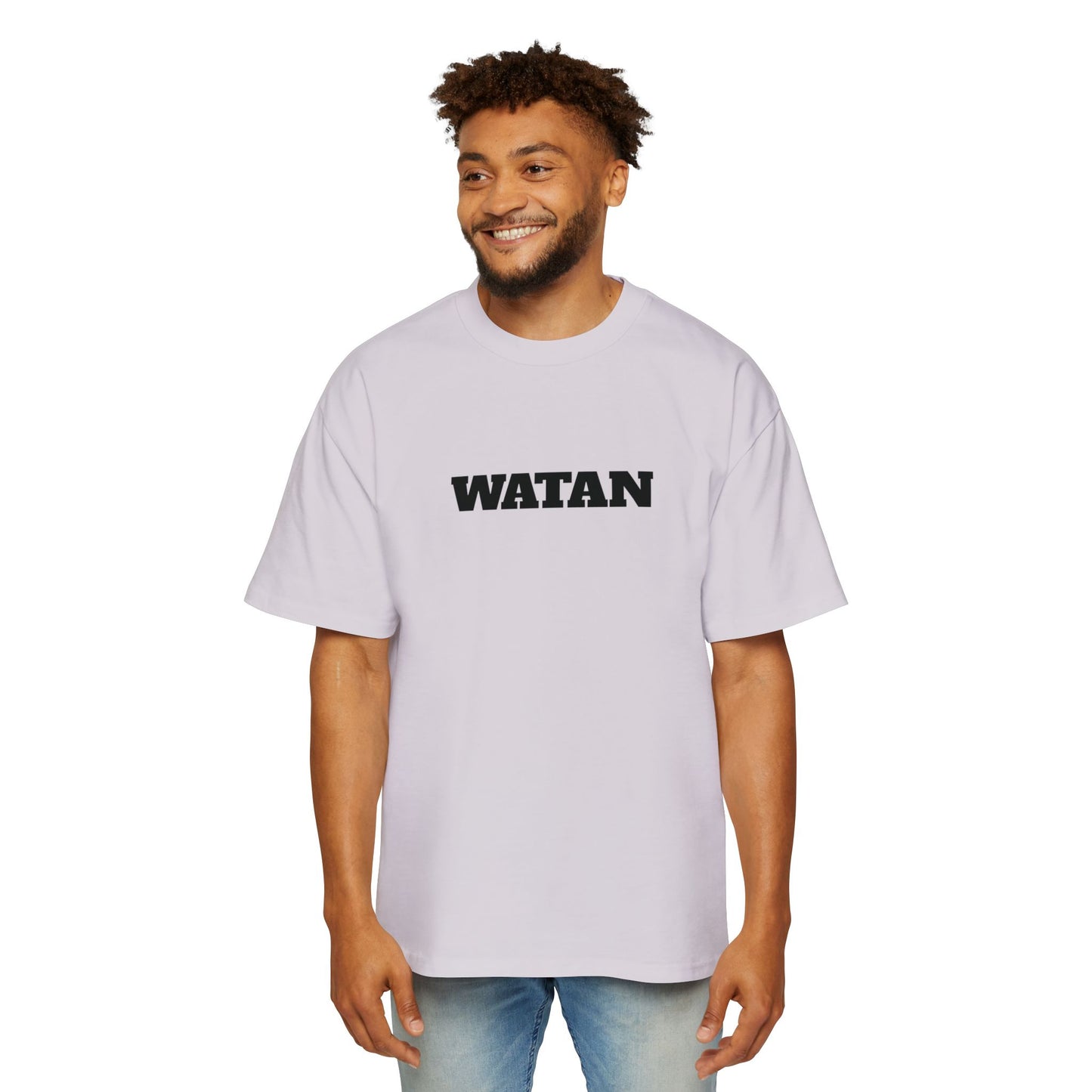 Men's Heavy Oversized Tee - Travel Inspired Graphic T-Shirt with Watan Design