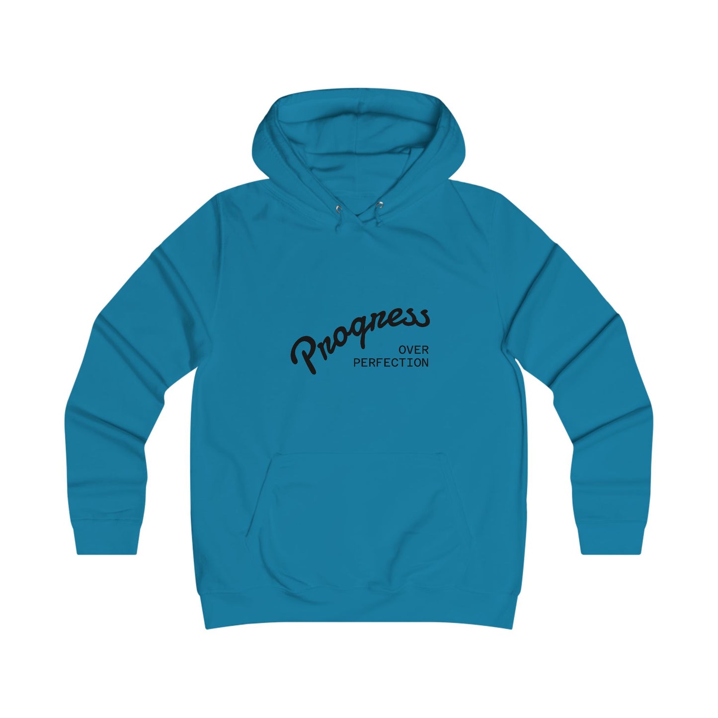 Trendy College Hoodie - "Progress Over Perfection" Graphic Sweatshirt