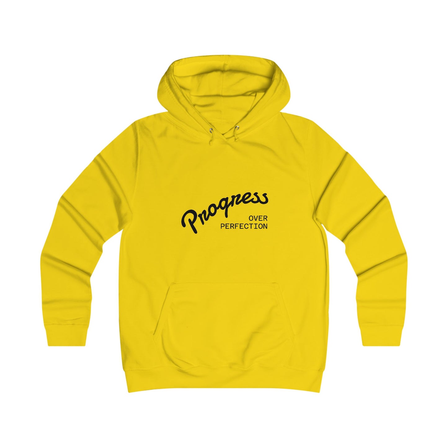 Trendy College Hoodie - "Progress Over Perfection" Graphic Sweatshirt
