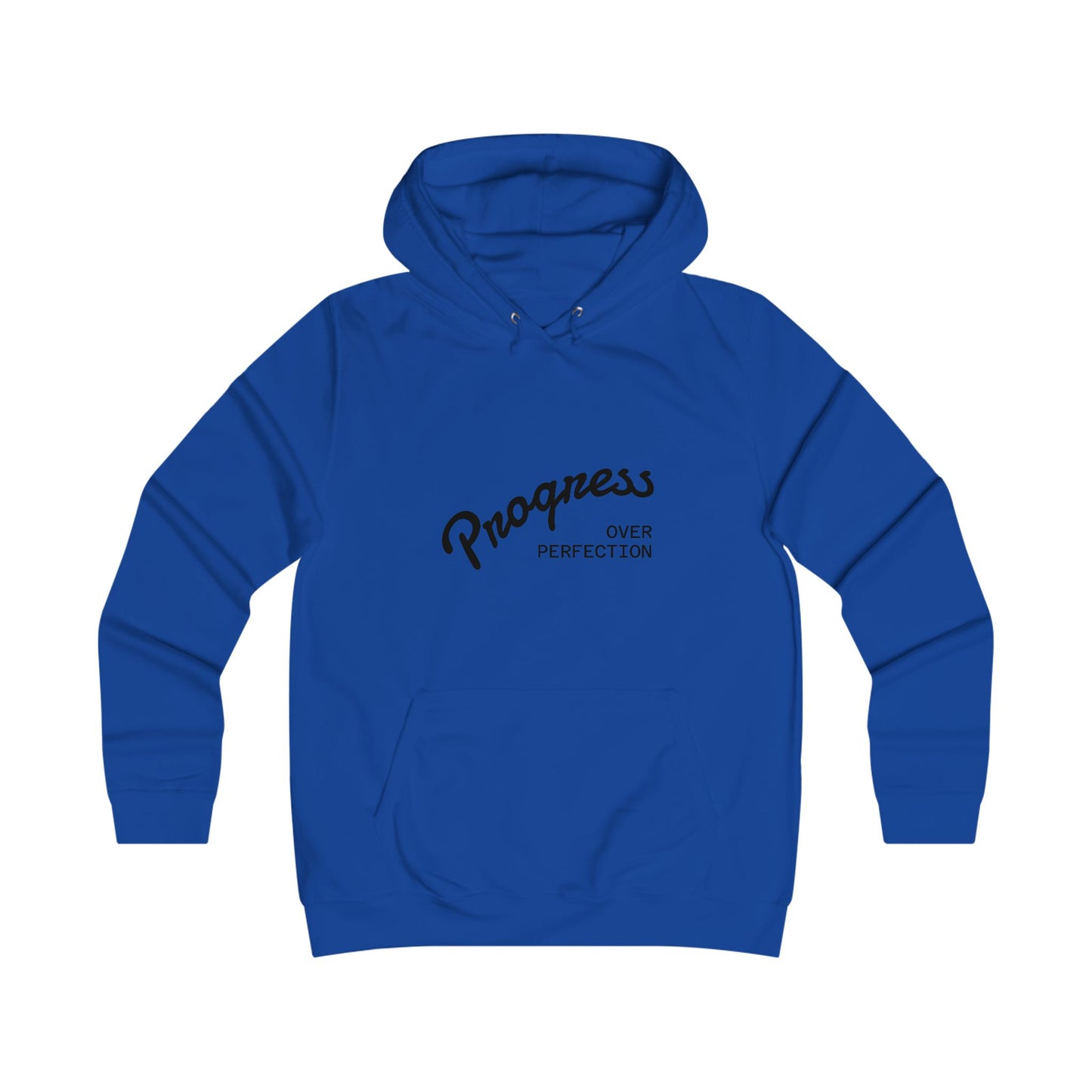 Trendy College Hoodie - "Progress Over Perfection" Graphic Sweatshirt