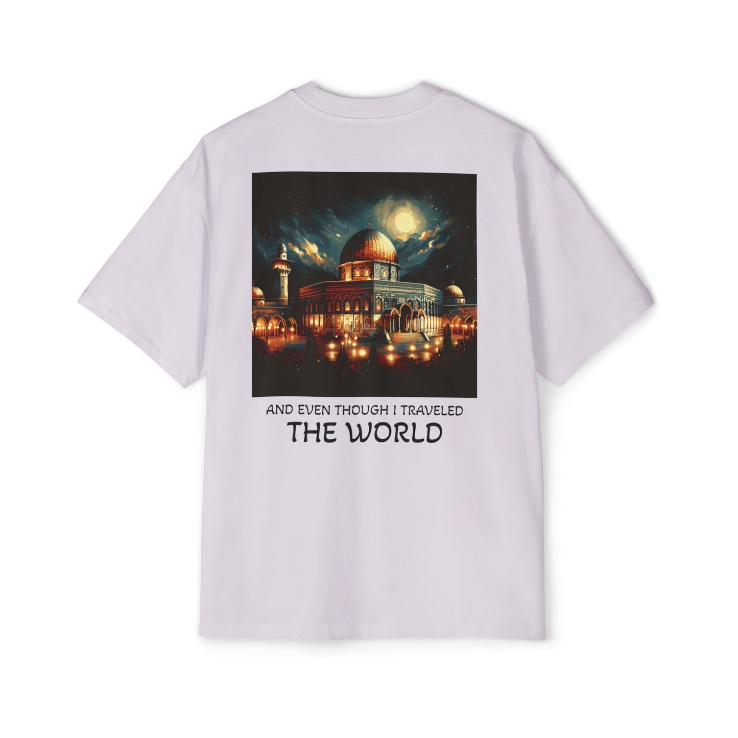 Men's Heavy Oversized Tee - Travel Inspired Graphic T-Shirt with Watan Design
