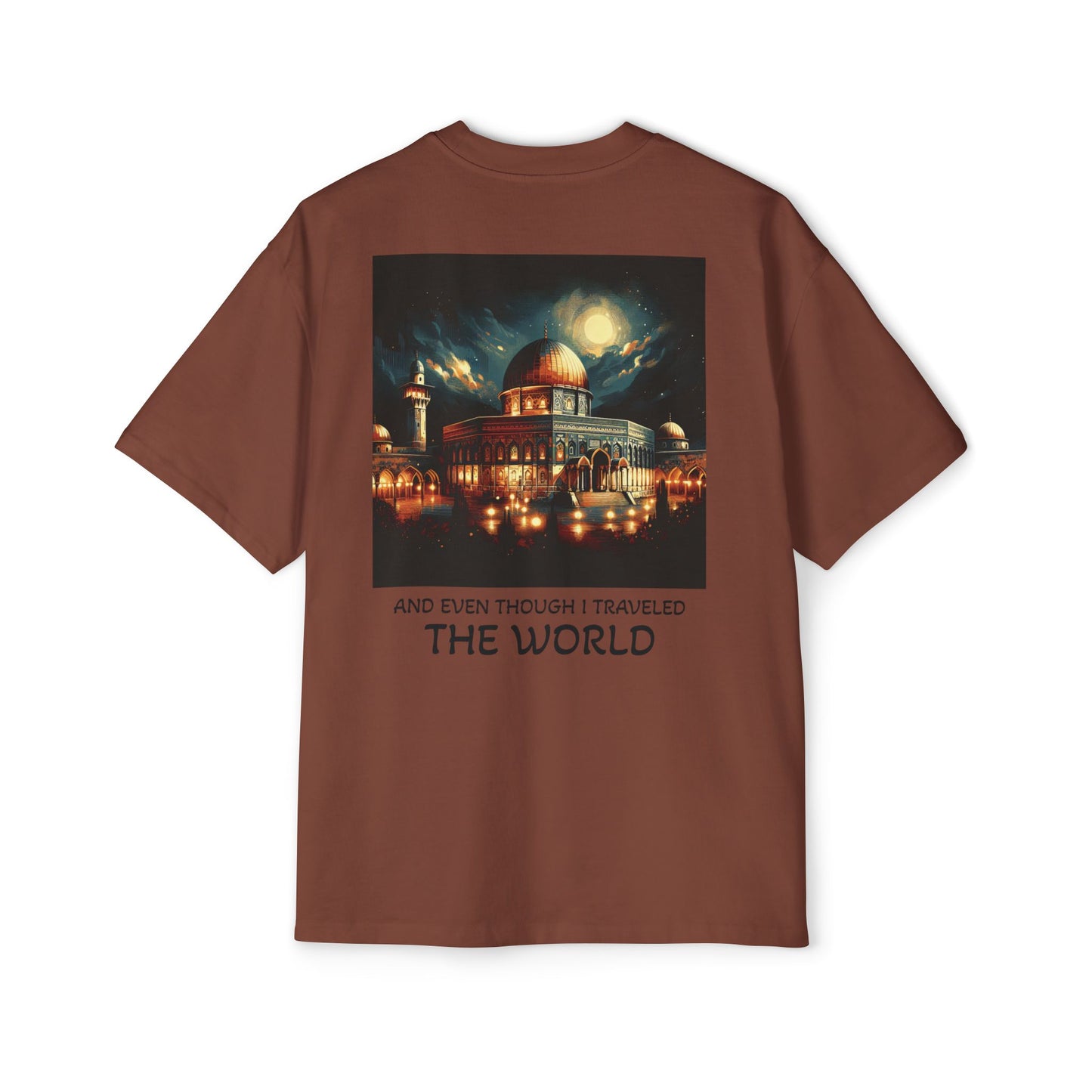 Men's Heavy Oversized Tee - Travel Inspired Graphic T-Shirt with Watan Design