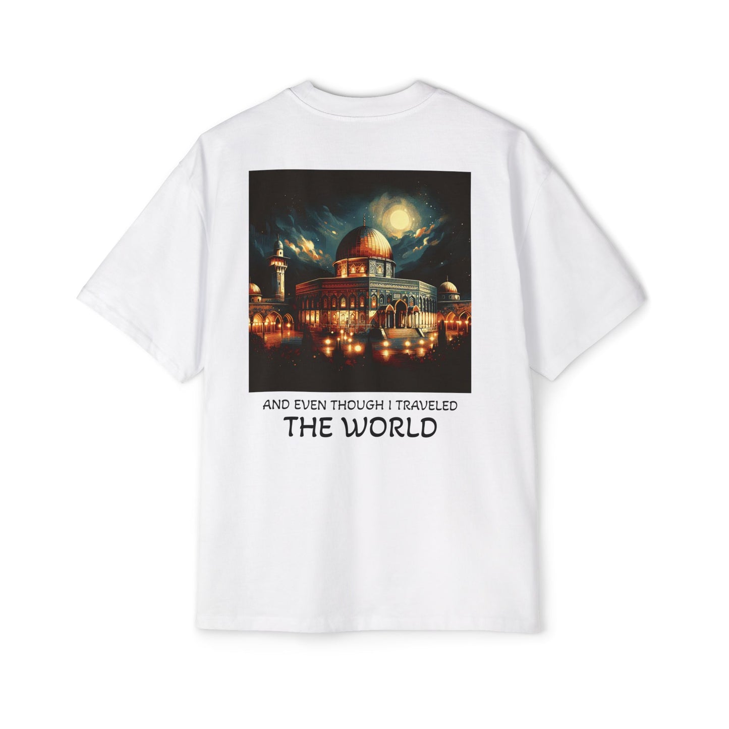 Men's Heavy Oversized Tee - Travel Inspired Graphic T-Shirt with Watan Design