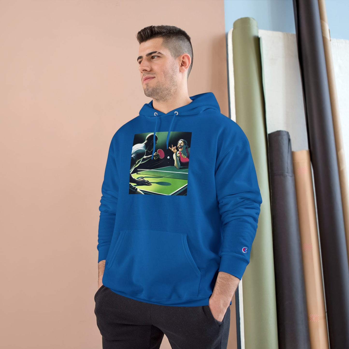 Ping Pong Champion Hoodie - Retro Sports Design
