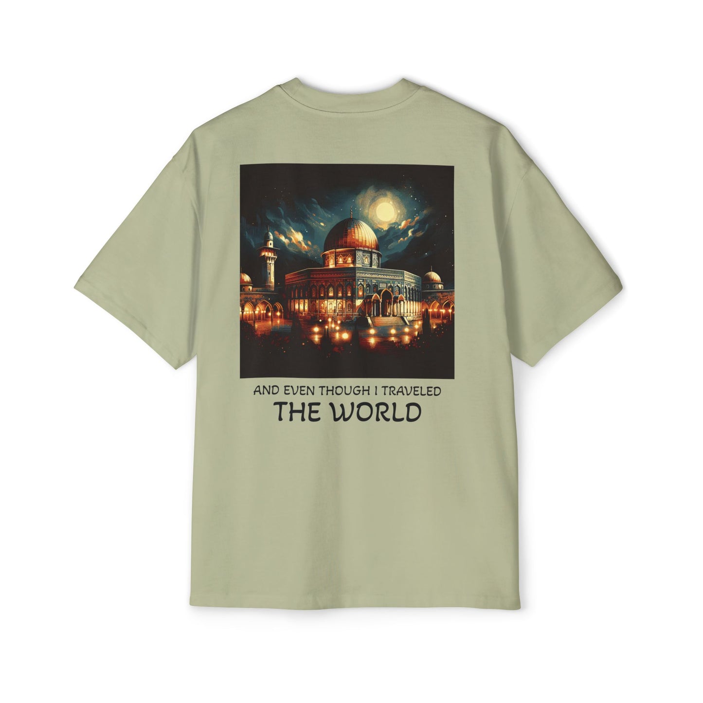 Men's Heavy Oversized Tee - Travel Inspired Graphic T-Shirt with Watan Design