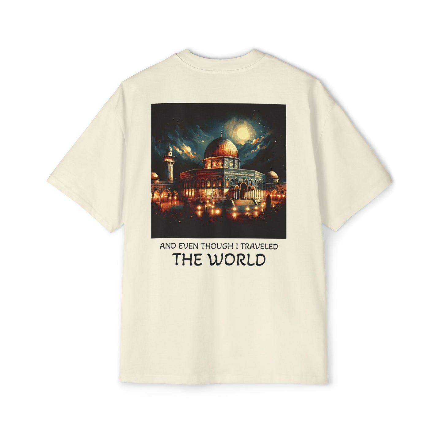 Men's Heavy Oversized Tee - Travel Inspired Graphic T-Shirt with Watan Design