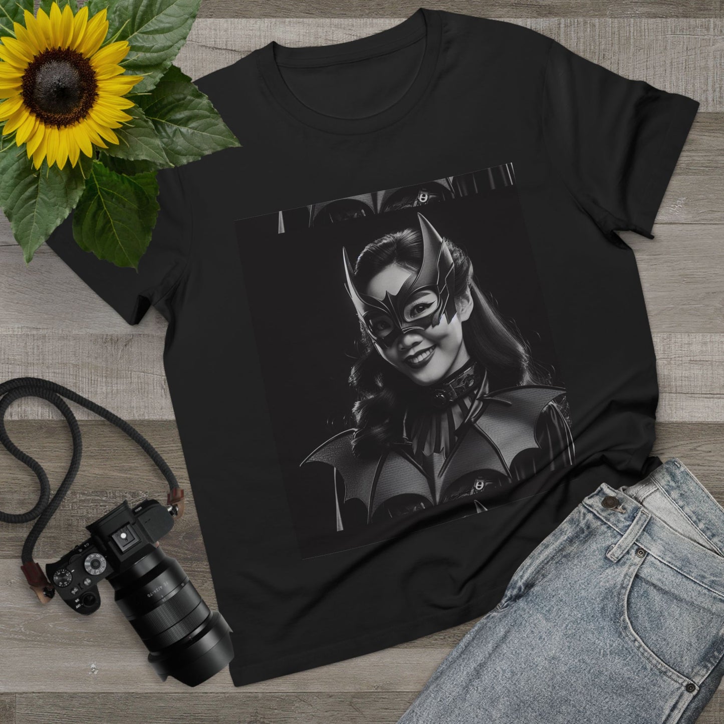 Women’s Black Batgirl Tee - Superhero Graphic T-Shirt for Fans