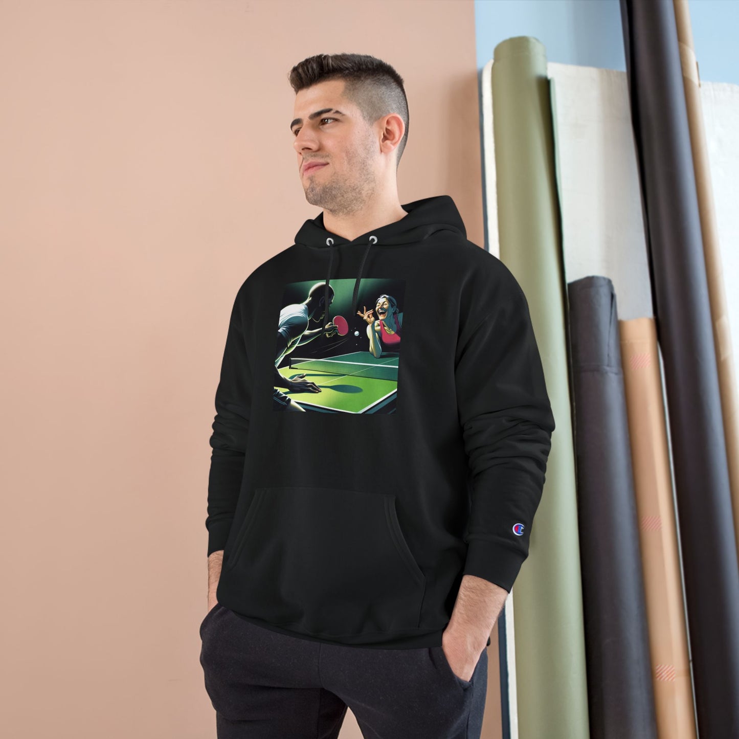 Ping Pong Champion Hoodie - Retro Sports Design