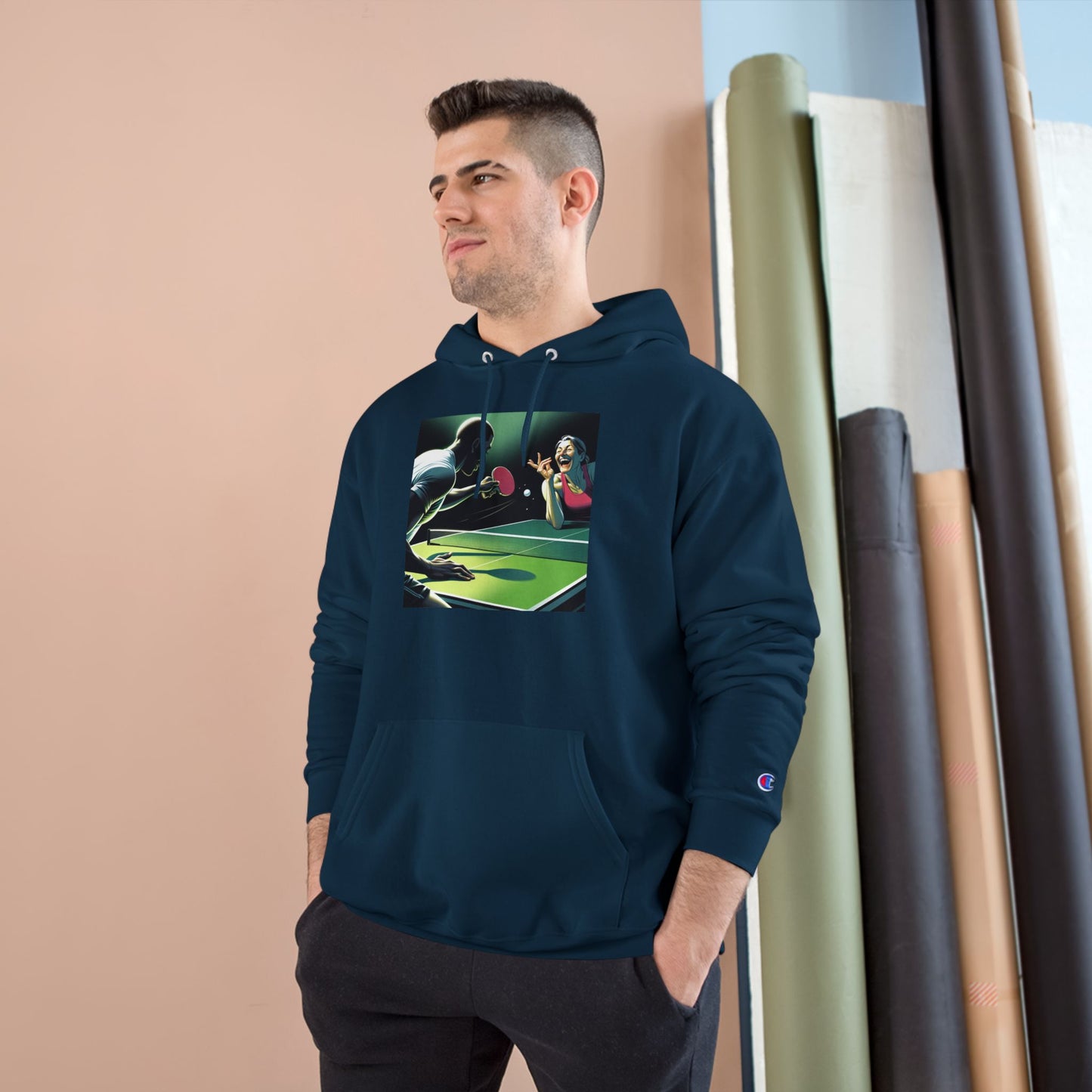 Ping Pong Champion Hoodie - Retro Sports Design