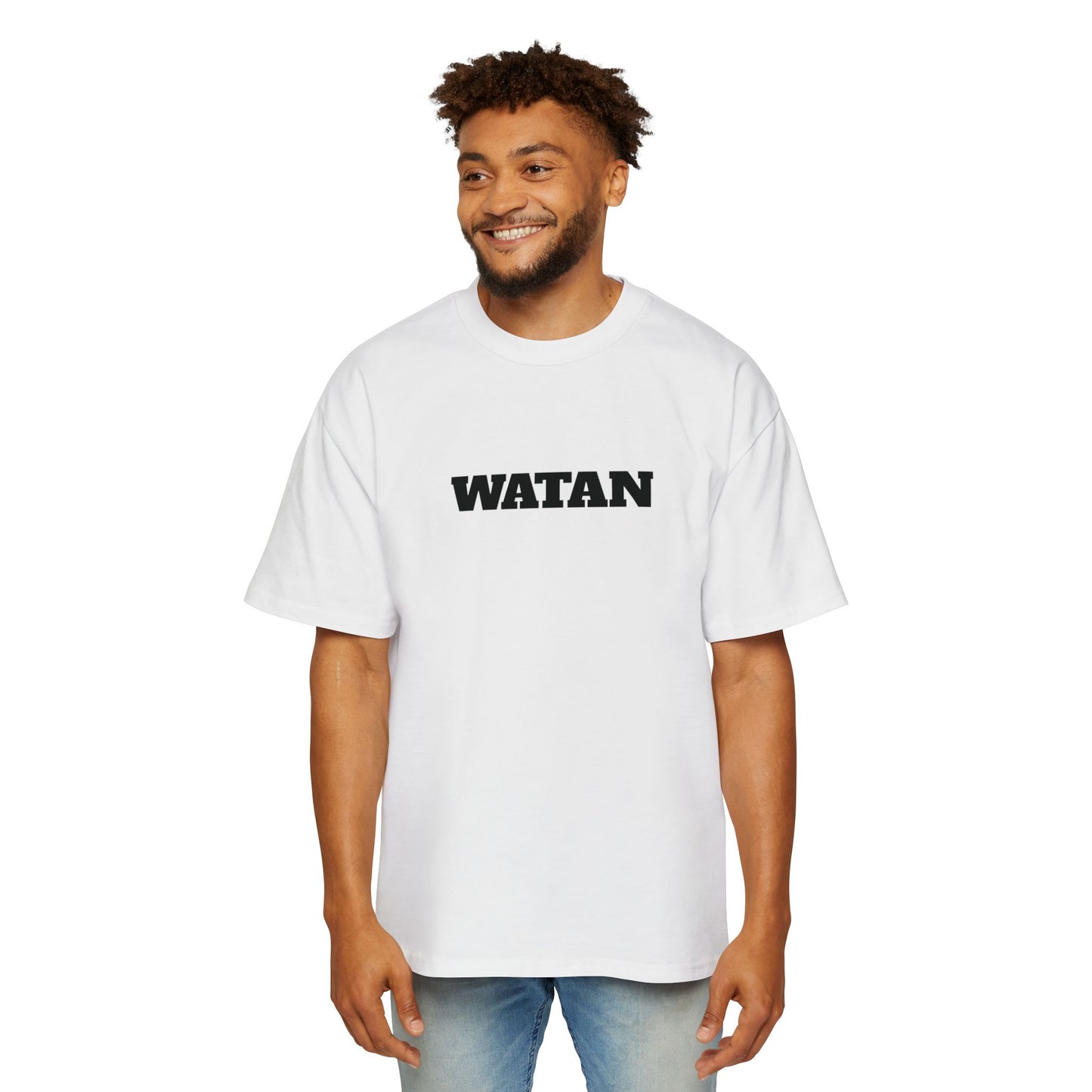 Men's Heavy Oversized Tee - Travel Inspired Graphic T-Shirt with Watan Design