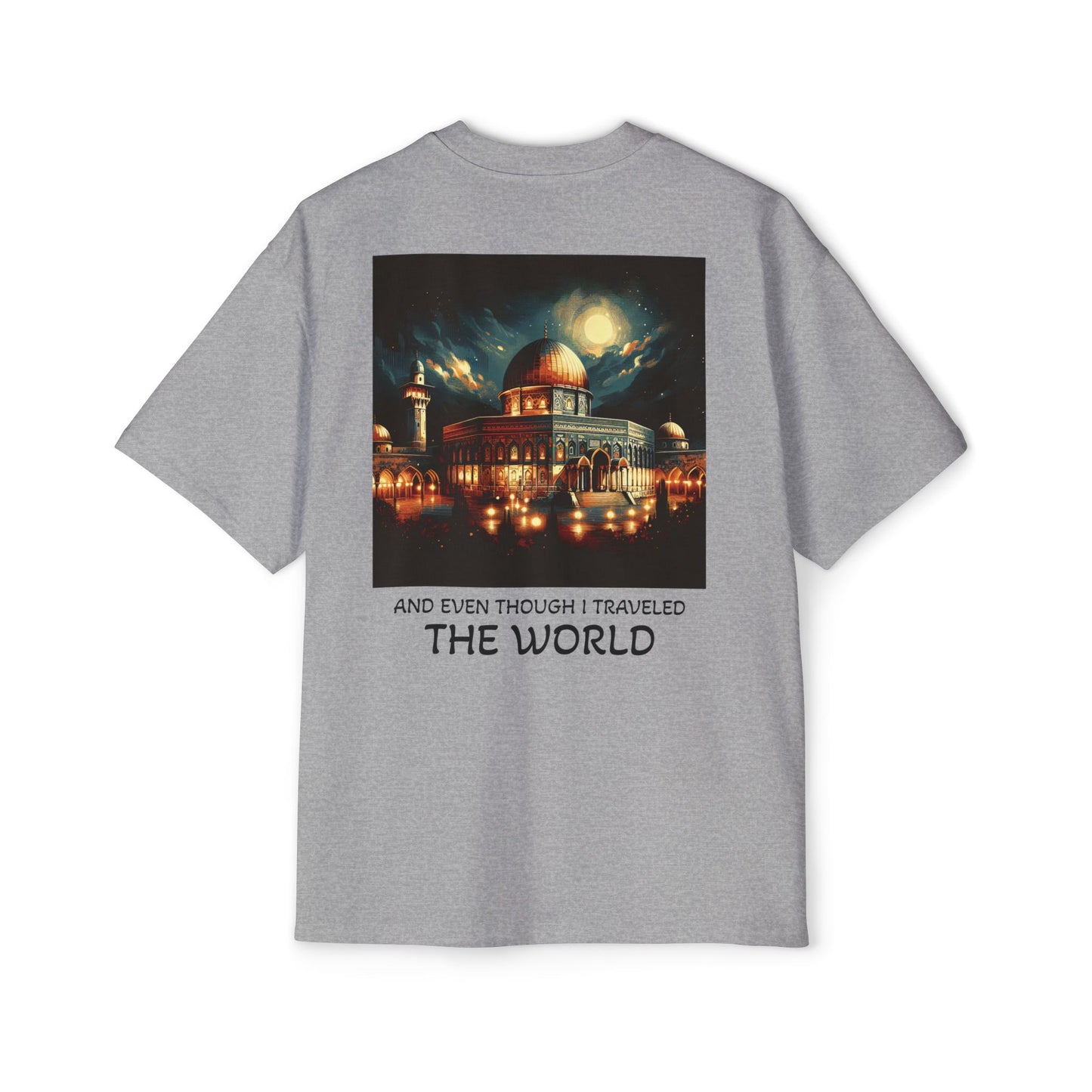 Men's Heavy Oversized Tee - Travel Inspired Graphic T-Shirt with Watan Design