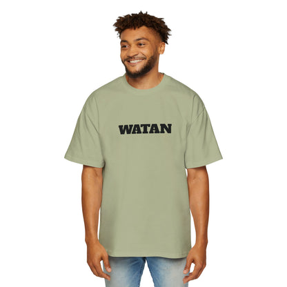 Men's Heavy Oversized Tee - Travel Inspired Graphic T-Shirt with Watan Design