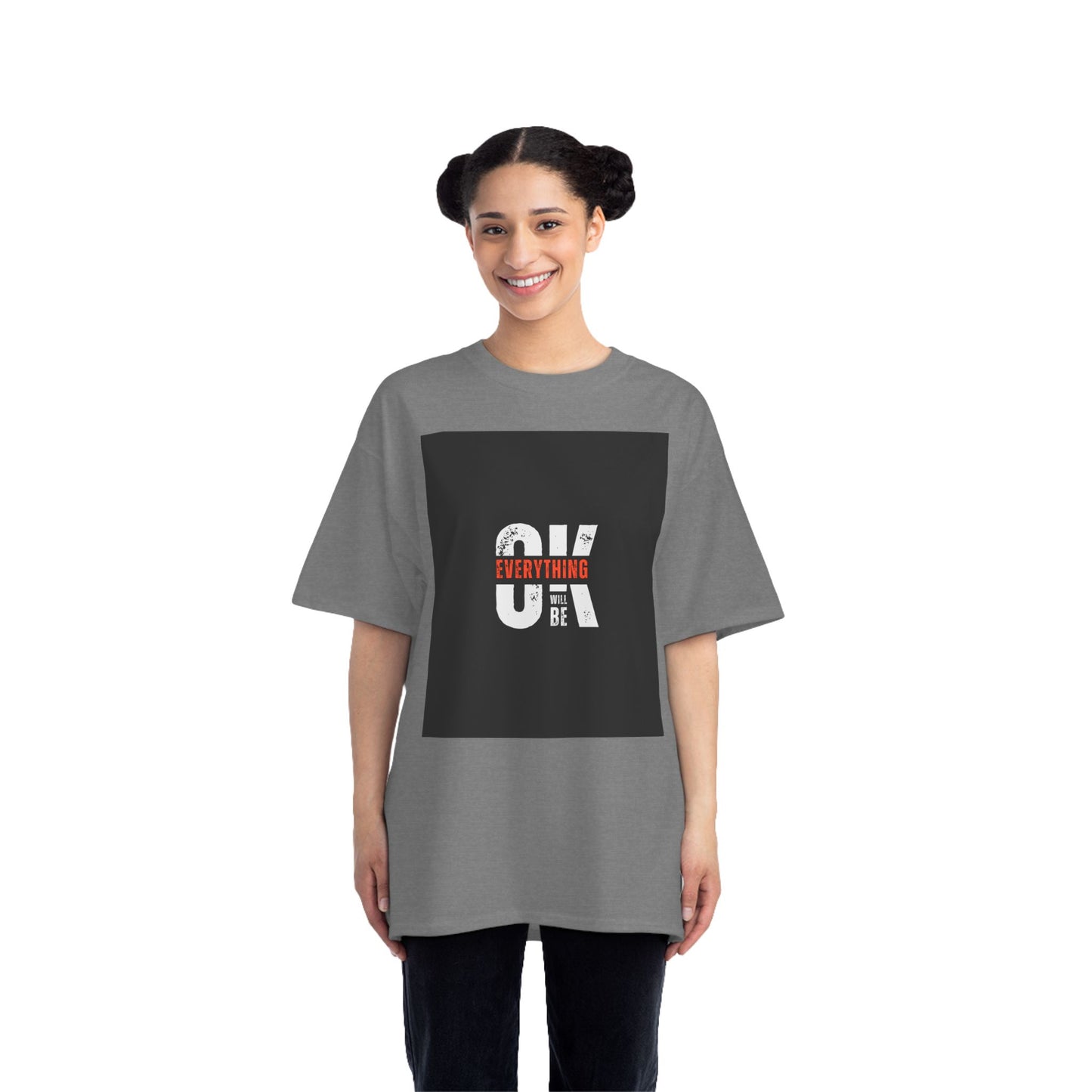 Everything Will Be OK Short-Sleeve T-Shirt - Positive Vibe Apparel for Casual Days, Motivational Gift, Self-Care Reminder, Everyday Comfort
