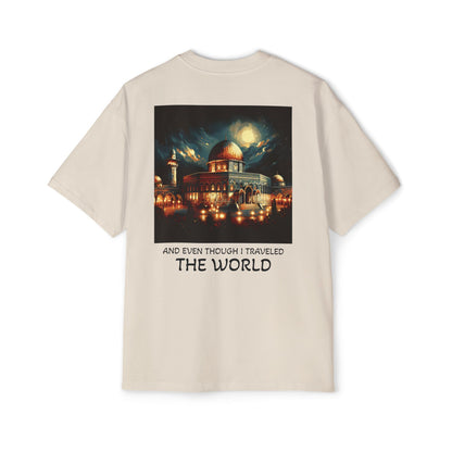 Men's Heavy Oversized Tee - Travel Inspired Graphic T-Shirt with Watan Design