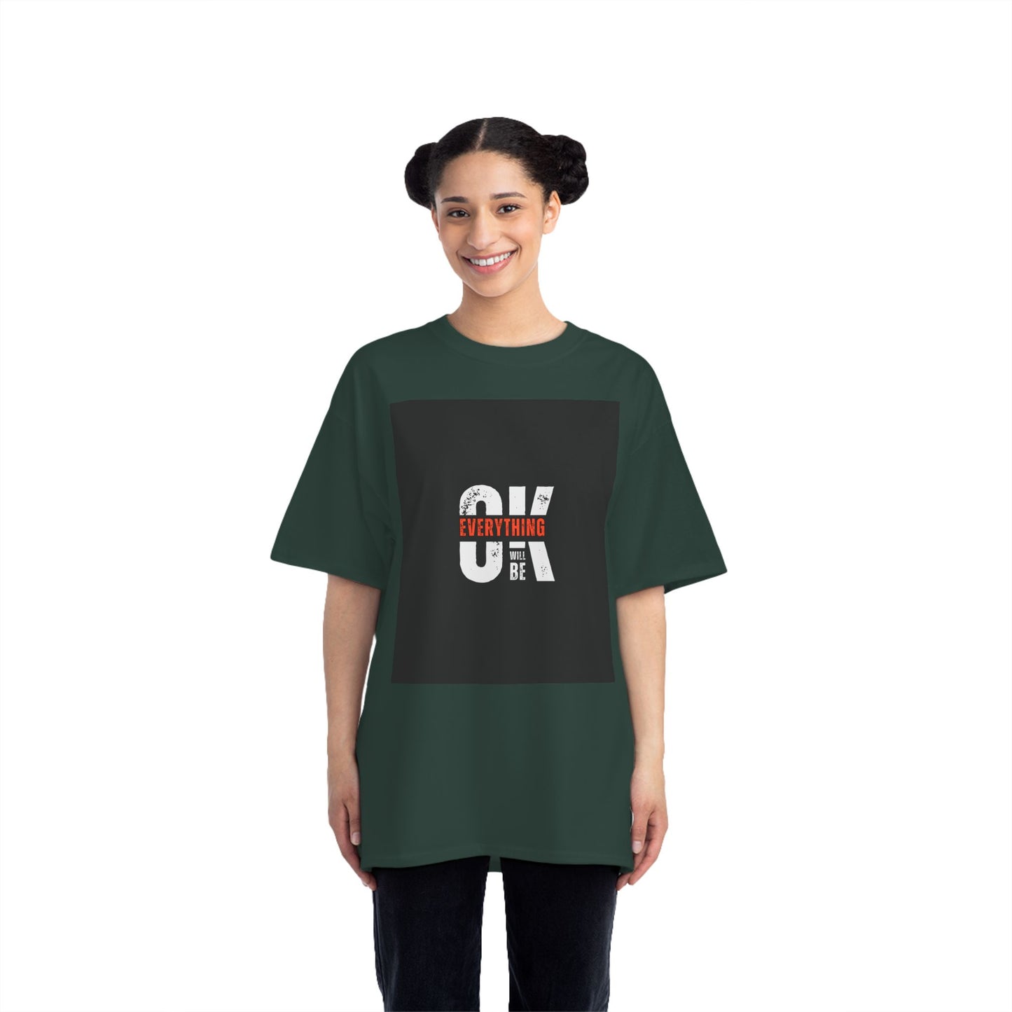 Everything Will Be OK Short-Sleeve T-Shirt - Positive Vibe Apparel for Casual Days, Motivational Gift, Self-Care Reminder, Everyday Comfort