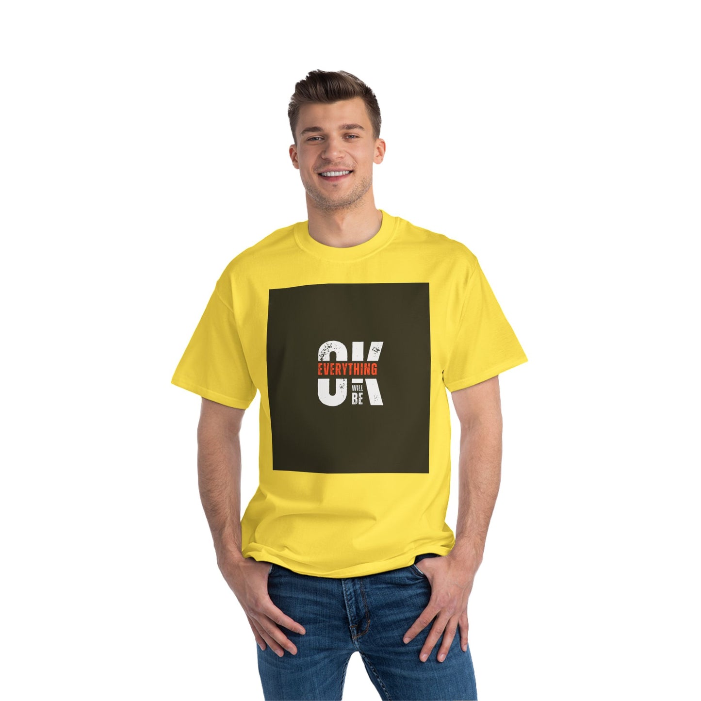 Everything Will Be OK Short-Sleeve T-Shirt - Positive Vibe Apparel for Casual Days, Motivational Gift, Self-Care Reminder, Everyday Comfort
