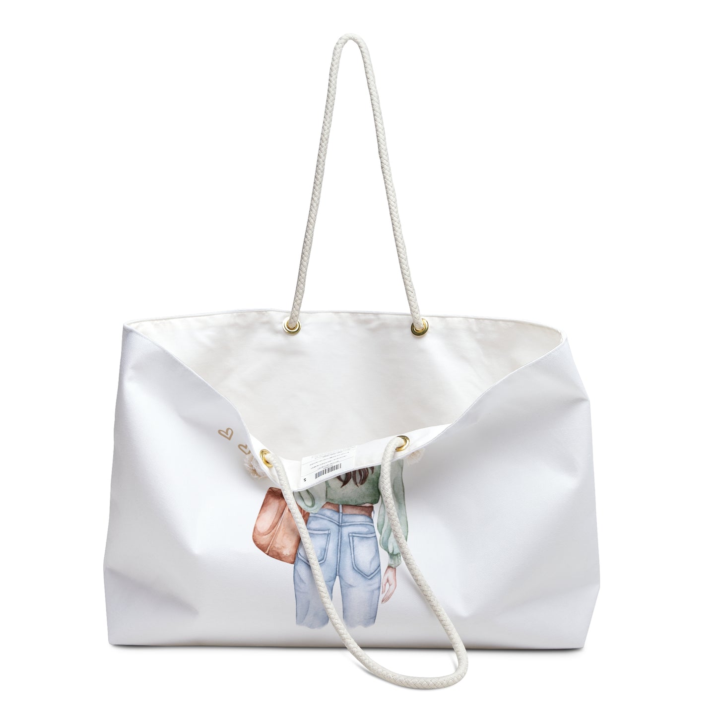 Chic Weekender Bag with Heart Design - Perfect for Travel & Everyday Use