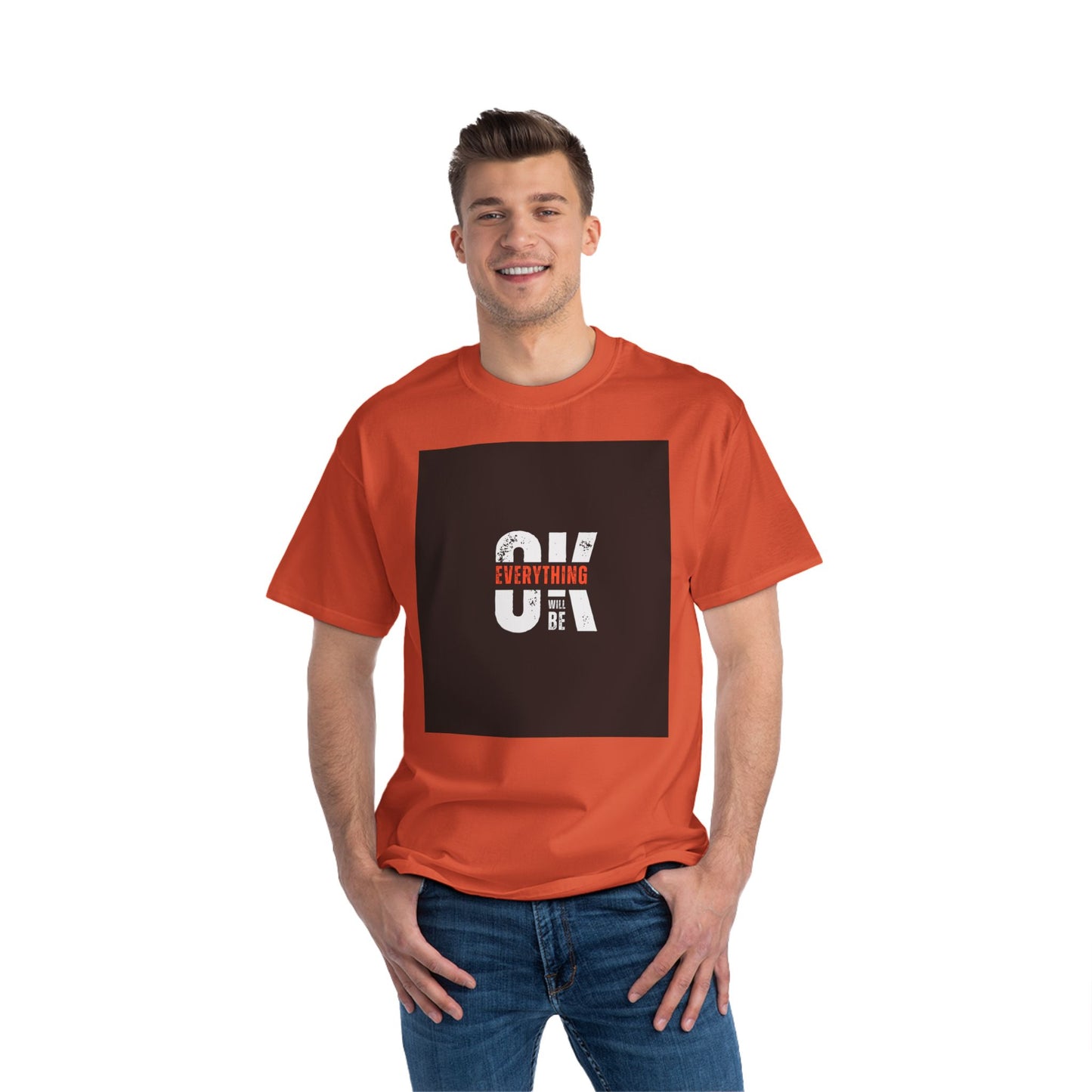 Everything Will Be OK Short-Sleeve T-Shirt - Positive Vibe Apparel for Casual Days, Motivational Gift, Self-Care Reminder, Everyday Comfort