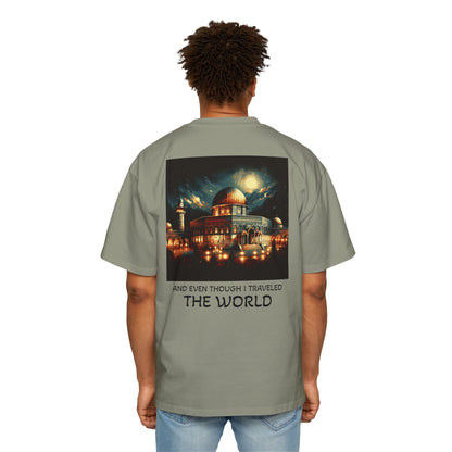 Men's Heavy Oversized Tee - Travel Inspired Graphic T-Shirt with Watan Design