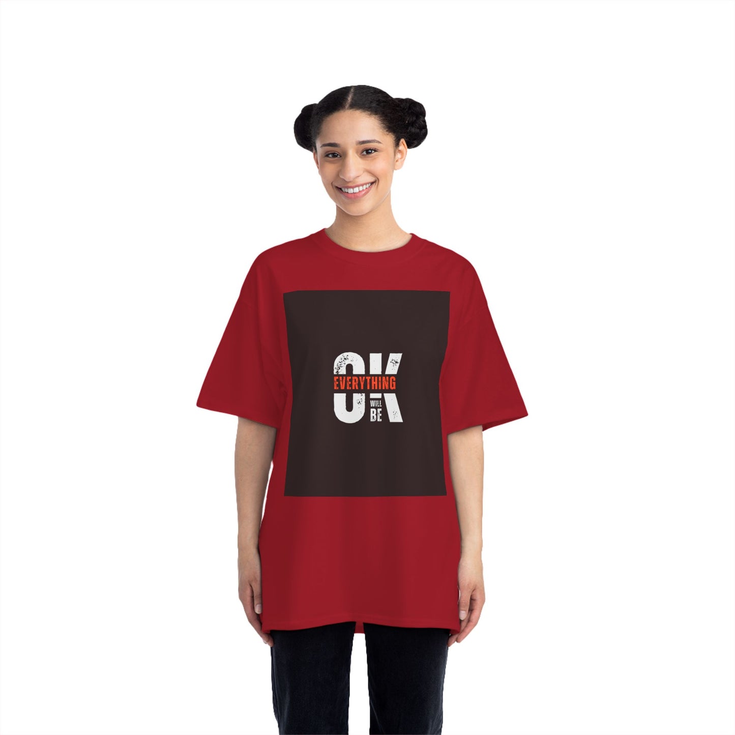 Everything Will Be OK Short-Sleeve T-Shirt - Positive Vibe Apparel for Casual Days, Motivational Gift, Self-Care Reminder, Everyday Comfort