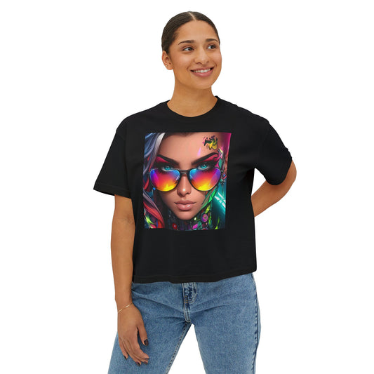 Women's Boxy Tee Cute Girl