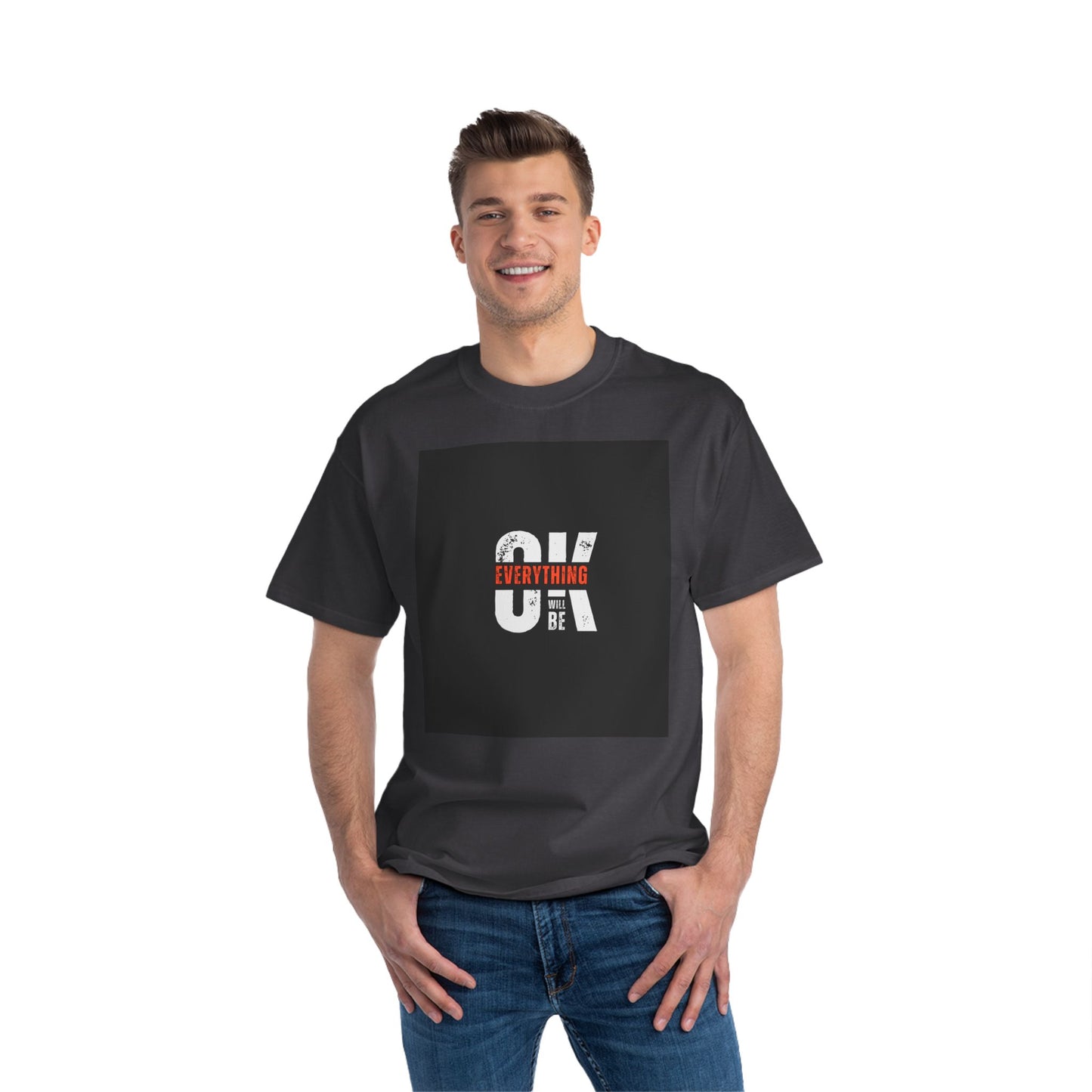 Everything Will Be OK Short-Sleeve T-Shirt - Positive Vibe Apparel for Casual Days, Motivational Gift, Self-Care Reminder, Everyday Comfort