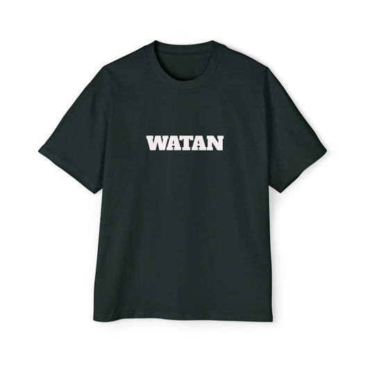 Men's Heavy Oversized Tee with Artistic Mosque Design - Casual Streetwear for Art Lovers