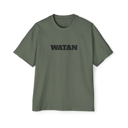 Men's Heavy Oversized Tee - Travel Inspired Graphic T-Shirt with Watan Design