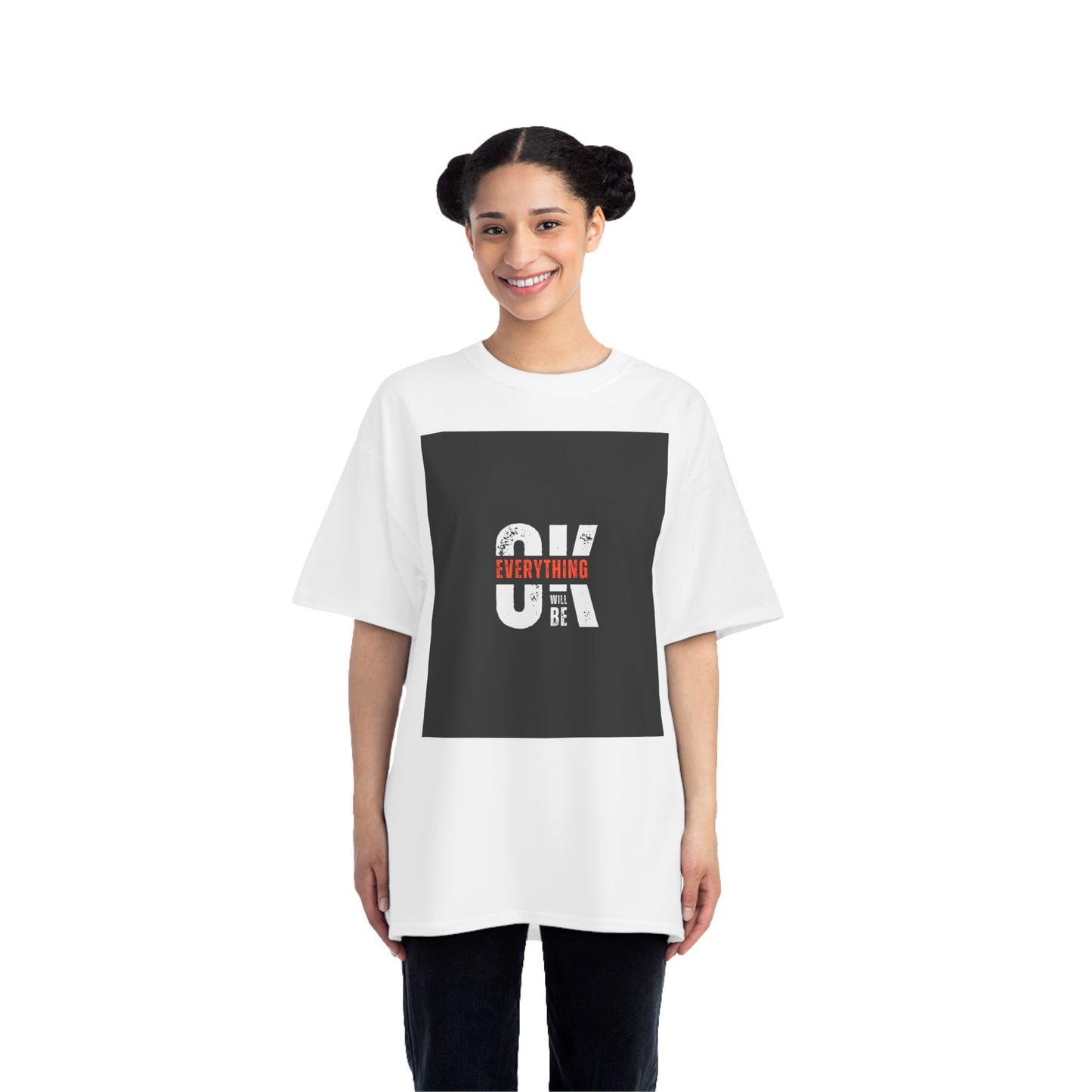 Everything Will Be OK Short-Sleeve T-Shirt - Positive Vibe Apparel for Casual Days, Motivational Gift, Self-Care Reminder, Everyday Comfort