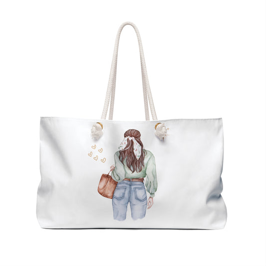 Chic Weekender Bag with Heart Design - Perfect for Travel & Everyday Use
