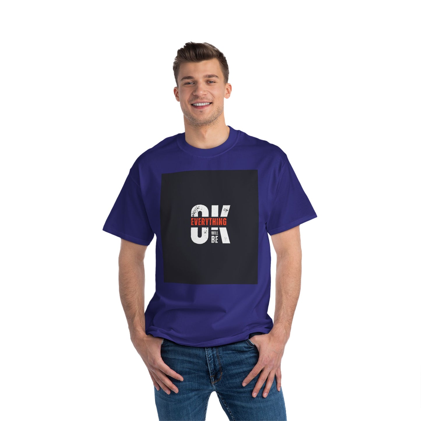 Everything Will Be OK Short-Sleeve T-Shirt - Positive Vibe Apparel for Casual Days, Motivational Gift, Self-Care Reminder, Everyday Comfort
