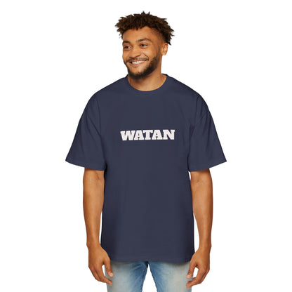 Men's Heavy Oversized Tee with Artistic Mosque Design - Casual Streetwear for Art Lovers