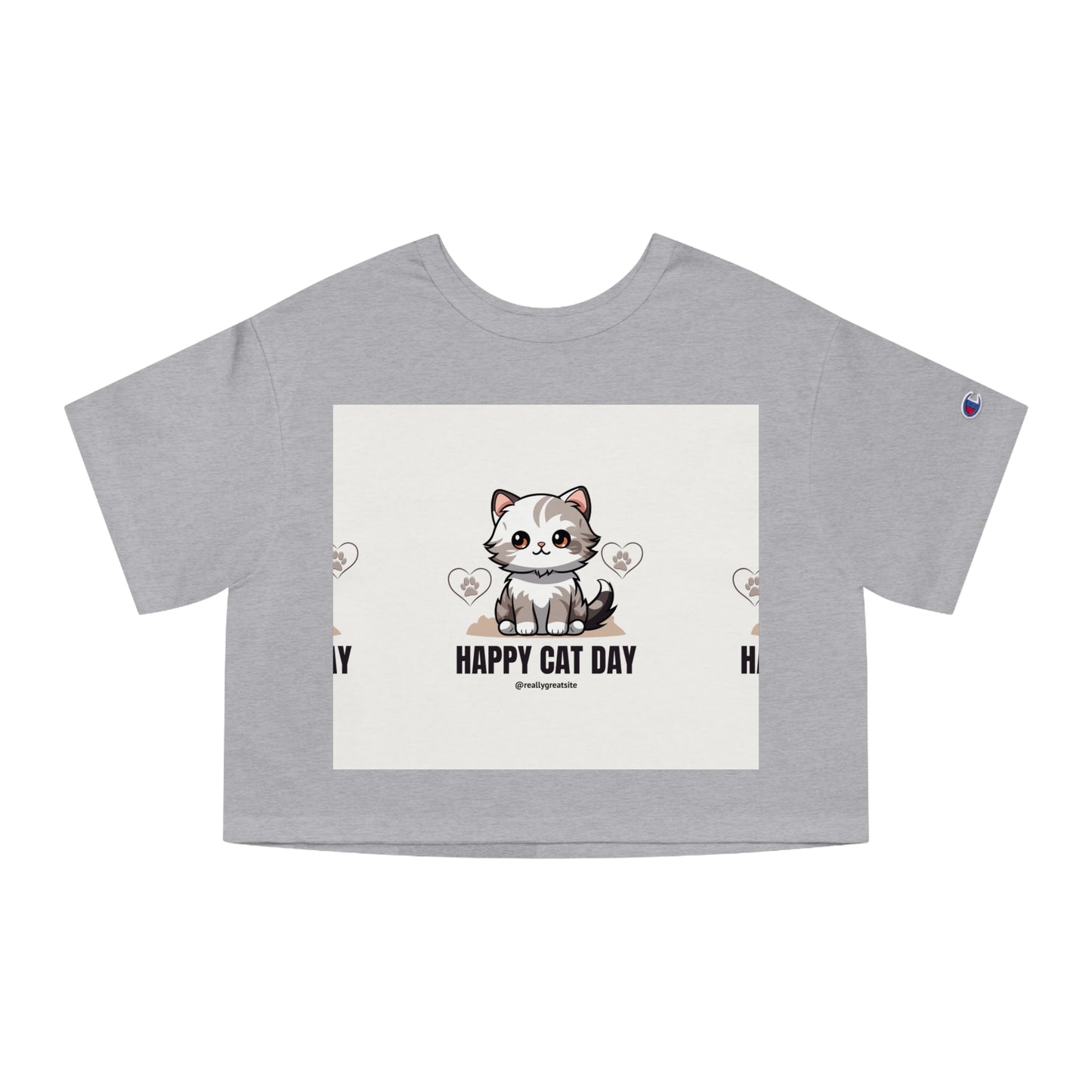Happy Cat Day Cropped T-Shirt for Cat Lovers