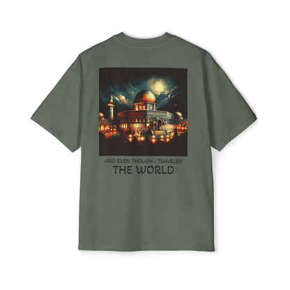Men's Heavy Oversized Tee - Travel Inspired Graphic T-Shirt with Watan Design
