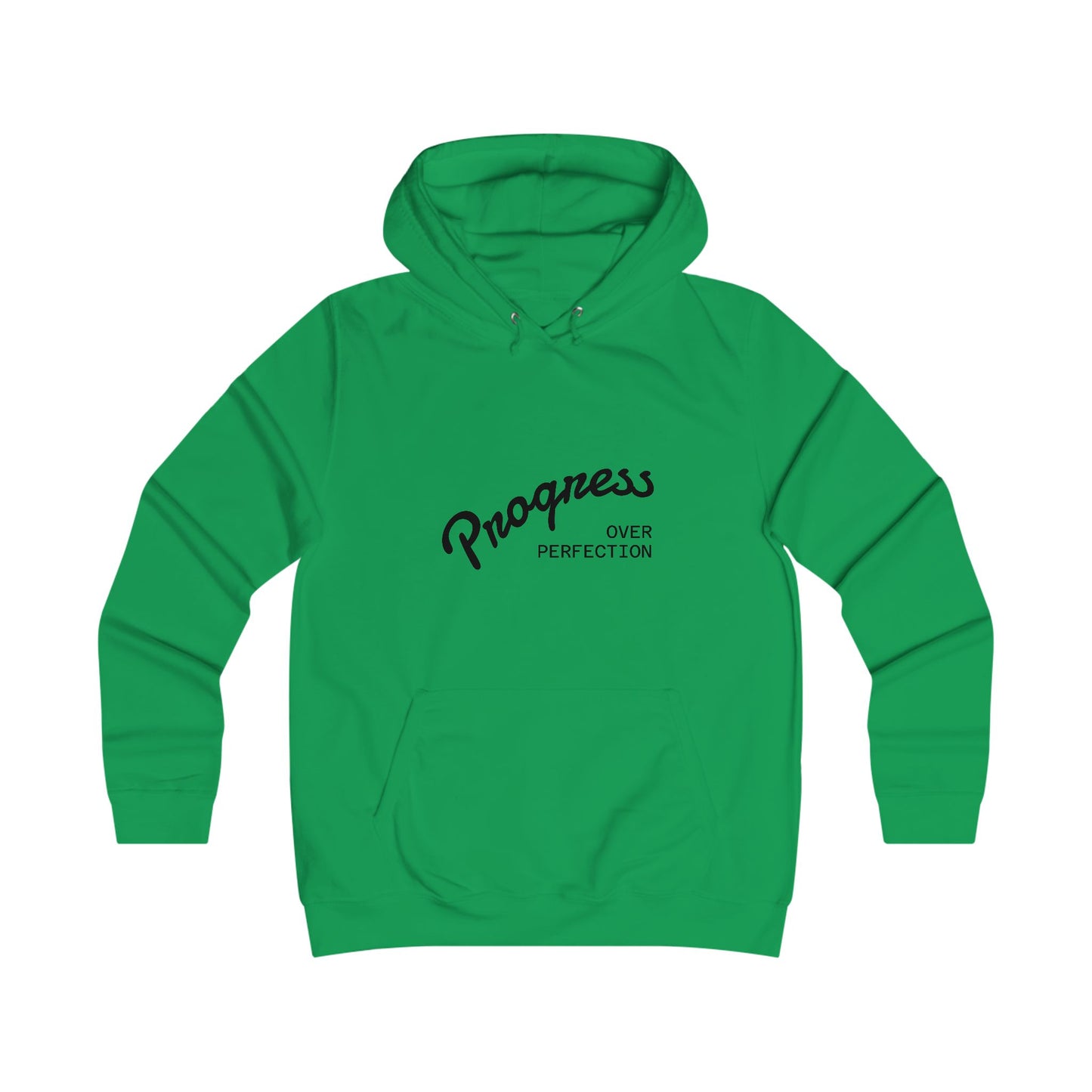 Trendy College Hoodie - "Progress Over Perfection" Graphic Sweatshirt