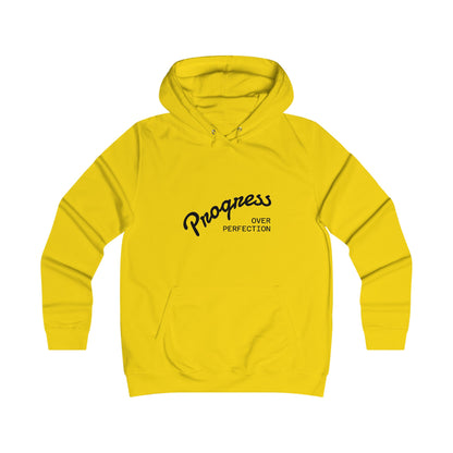 Trendy College Hoodie - "Progress Over Perfection" Graphic Sweatshirt