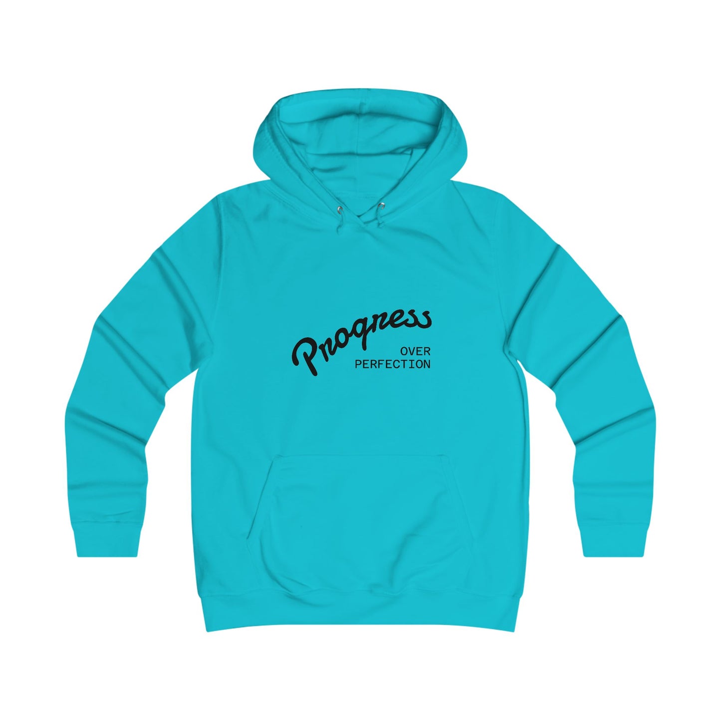 Trendy College Hoodie - "Progress Over Perfection" Graphic Sweatshirt