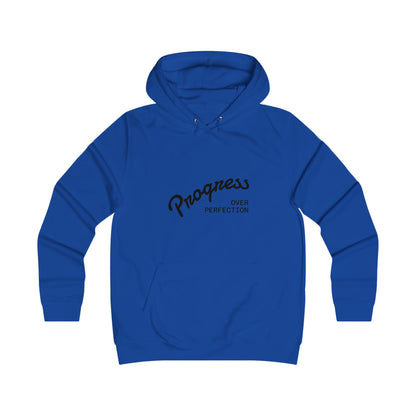 Trendy College Hoodie - "Progress Over Perfection" Graphic Sweatshirt