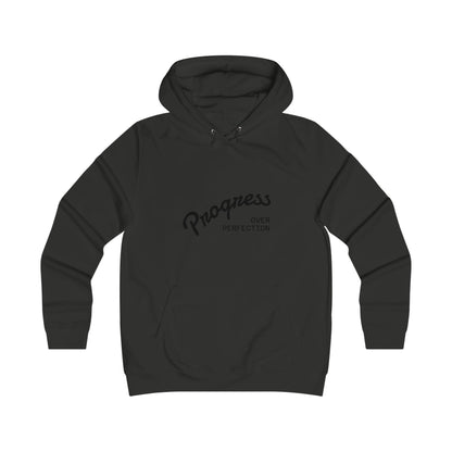 Trendy College Hoodie - "Progress Over Perfection" Graphic Sweatshirt