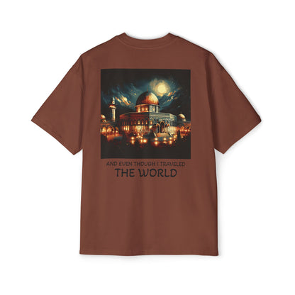 Men's Heavy Oversized Tee - Travel Inspired Graphic T-Shirt with Watan Design