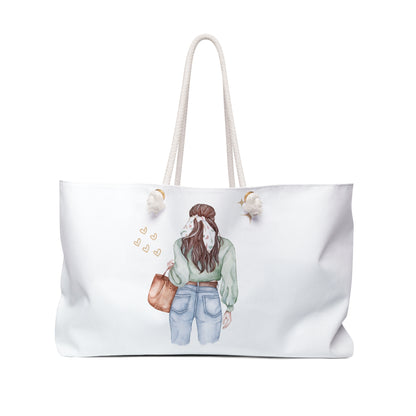 Chic Weekender Bag with Heart Design - Perfect for Travel & Everyday Use