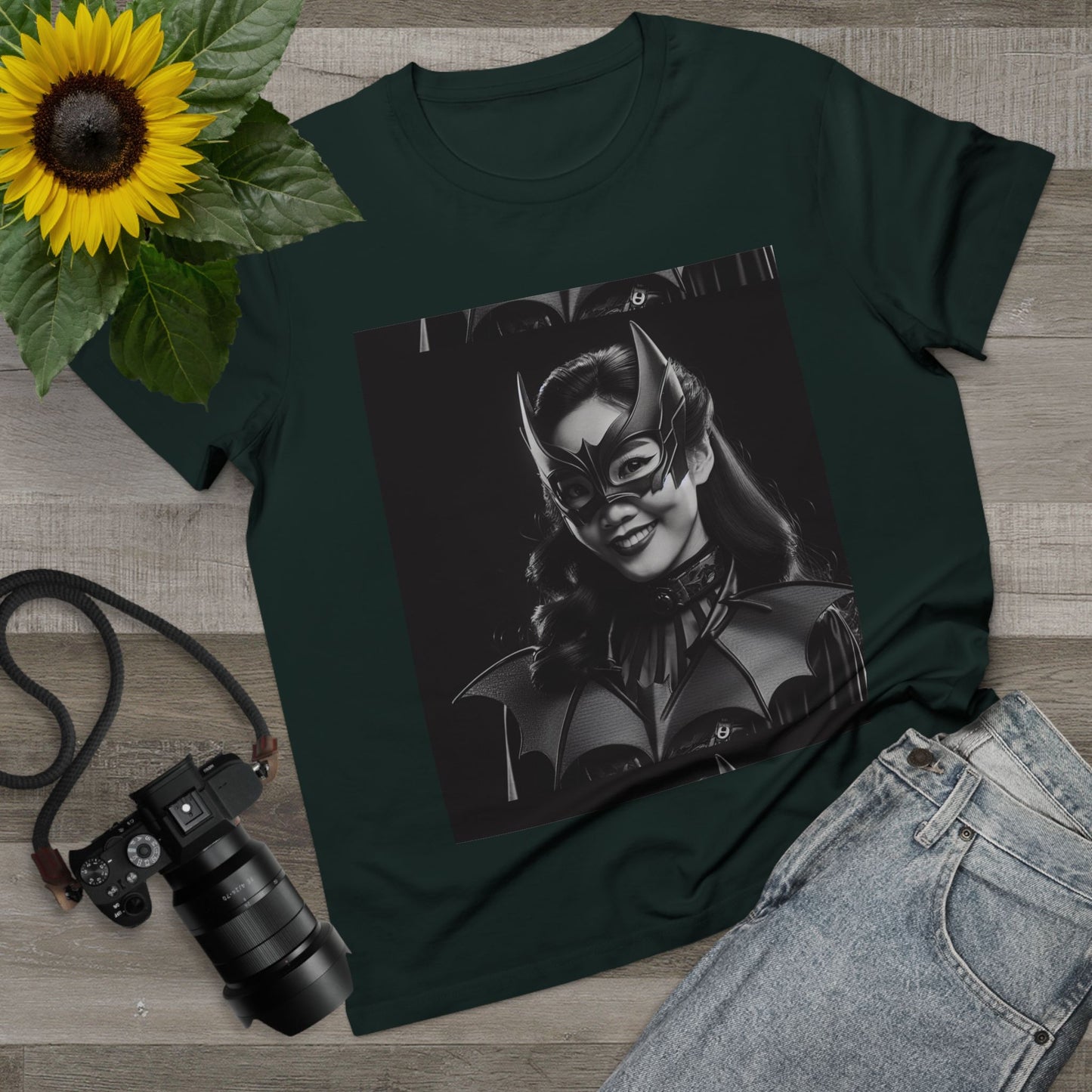 Women’s Black Batgirl Tee - Superhero Graphic T-Shirt for Fans